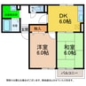 エスパシオ那賀川 2DKの間取り