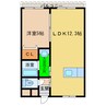 ピース・スクエア津乃峰 1LDKの間取り