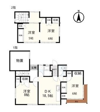 間取図 東武桐生線/治良門橋駅 徒歩7分 1-2階 築60年