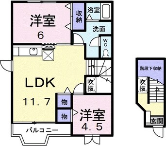 間取図 ＭＯＤＥＳＴ－ＢＢＩ