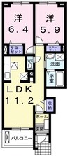 ラヴェンナ 2LDKの間取り