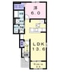 グレーシア 1LDKの間取り
