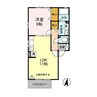 クレアール　Ａ/Ｂ 1LDKの間取り