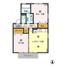 アルシオーネ　B 2LDKの間取り