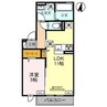 グリシア 1LDKの間取り