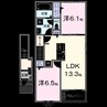 ウイングス・ワン 2LDKの間取り