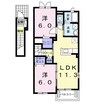 ウォーカーズ　タウンＡ 2LDKの間取り