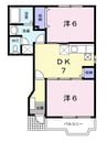 サンパティークＡ 2DKの間取り