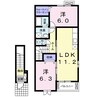 アミュザン　ヴィルＡ 2LDKの間取り