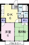 ロイヤルパーク 2DKの間取り