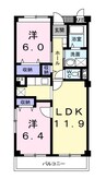 サンパティークＣｉｅｌ 2LDKの間取り