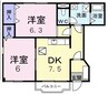 ＨＫソレイユ　Ａ 2DKの間取り