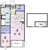 グラースＢ 1DKの間取り
