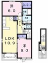フランメゾン　II 2LDKの間取り