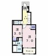 サンフェリーチェＢ 1SKの間取り