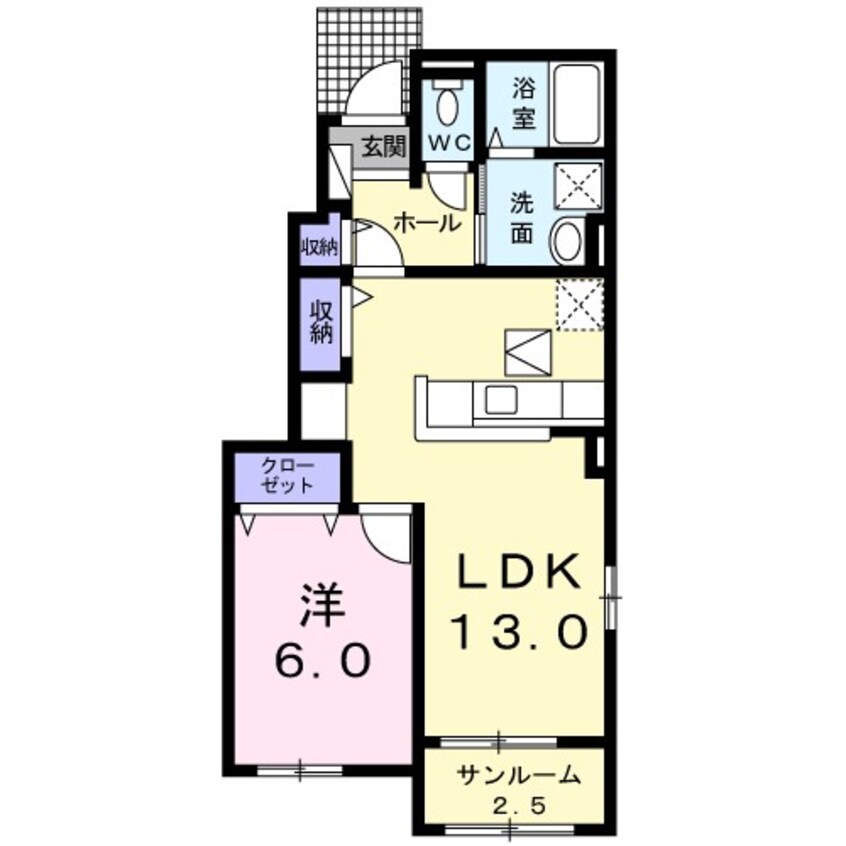 間取図 パームテラス　Ｂ
