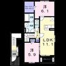 メルヴェーユ　III 2LDKの間取り
