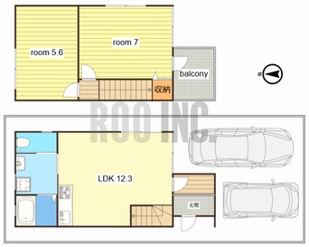 間取図 東出（南）貸家