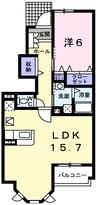 グラン・エスポワール 1LDKの間取り