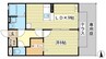 グランフォート　A棟 1LDKの間取り