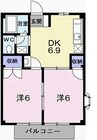 アメニティ浅見 2DKの間取り