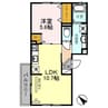 ラフィーネ亀山 1LDKの間取り