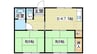 宝マンション 2DKの間取り