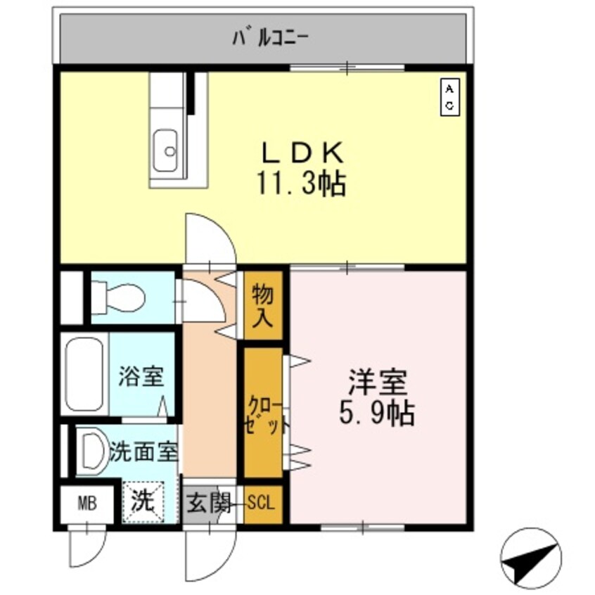 間取図 グランドール勝原Ⅱ