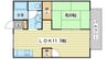 メゾンＴ２　Ｂ棟 1LDKの間取り