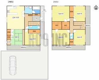間取図 英賀春日町KKハウス（2，3F部分）