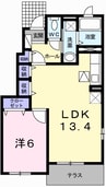 ネオ・エスト　オーブＢ 1LDKの間取り