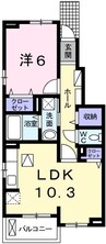 カルムメゾンⅠ 1LDKの間取り