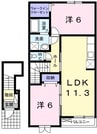 ノイ・フリーデＢ 2LDKの間取り