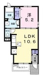 クレメントエム 1LDKの間取り