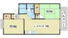 セジュール新町 2LDKの間取り