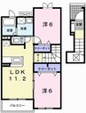 ヒルサイド緑ヶ丘Ｃ 2LDKの間取り