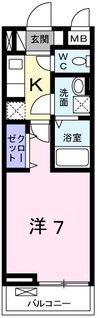 ノース・ロワイヤル 1Kの間取り