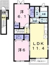 ティンカー　ベル 2LDKの間取り