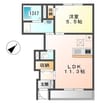 コンフォール御立 1LDKの間取り