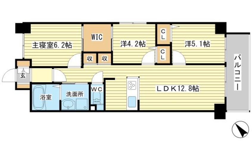 間取図 キャッスルコート岩端