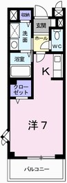 スカイルーム南条 1Kの間取り