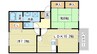 ラフィーネ田寺東 2LDKの間取り