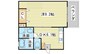 アビックス英賀保駅前 1DKの間取り