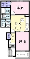 ノイ・フリーデＢ 2DKの間取り