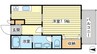 ソレジオ間涼 1Kの間取り