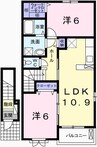 フィオレンティーナⅡ 2LDKの間取り