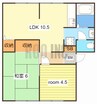 エクセル山崎 2LDKの間取り