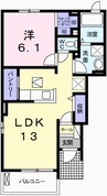 サンファースト　勝原 1LDKの間取り