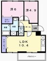 サンリッチ青山 2LDKの間取り