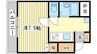 ルークレジデンス姫路Ⅲ 1Kの間取り